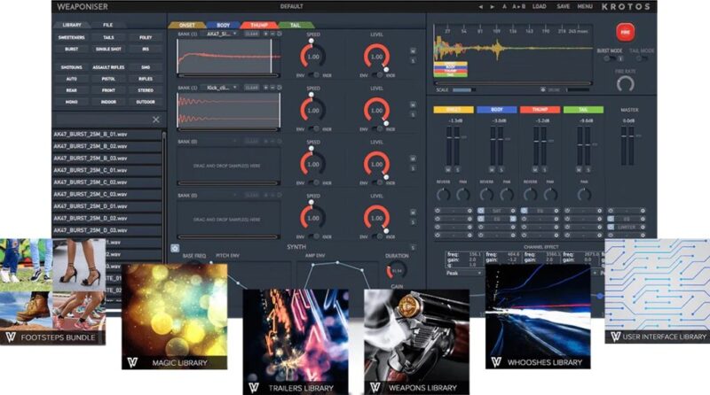 影视武器音效插件！Krotos Weaponiser Fully Loaded v1.5.0 WIN版（含7G声音库）-KK音频资源网
