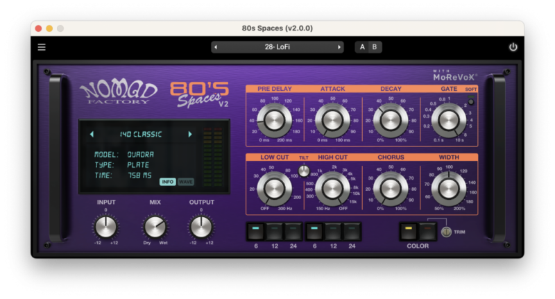 80年代的氛围混响插件 Nomad Factory 80s Spaces v2.0.0 WIN & MAC-KK音频资源网
