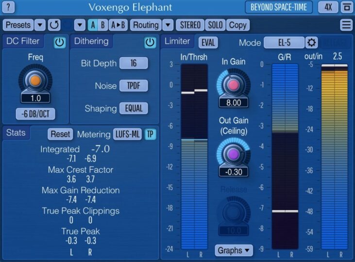 母带限制器!Voxengo Elephant Mastering Limiter v5.1 WiN版-KK音频资源网