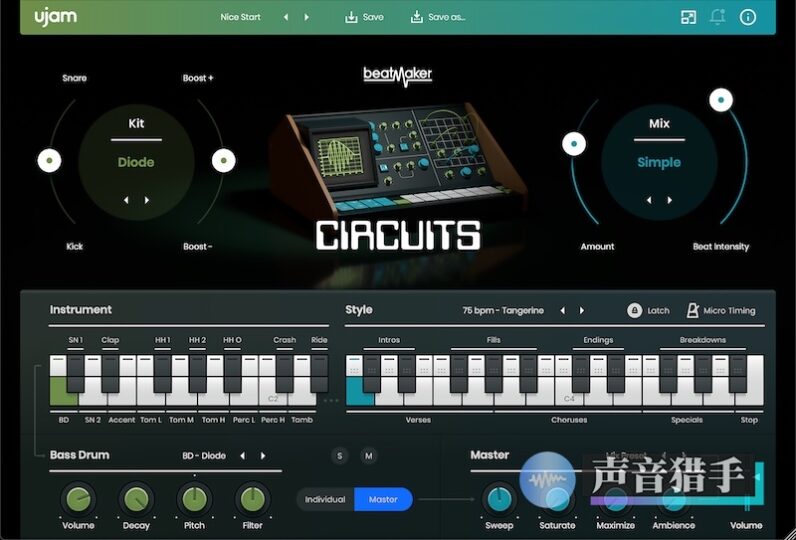 经典鼓机节拍！UJAM Beatmaker CIRCUITS v2.2.1 WIN版-KK音频资源网