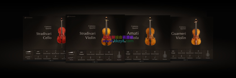 弦乐四重奏合集!Native Instruments Cremona Quartet v1.3.0 (Guarneri & Stradivari Violin, Amati Viola, Stradivari Cello )KONTAKT-KK音频资源网
