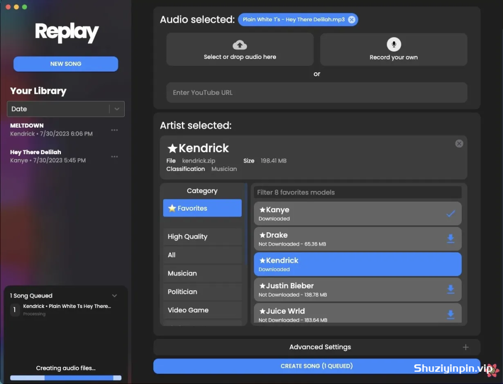 [高级AI克隆翻唱分离工具]Rubin AI Replay (Advanced AI Cloning) v7.1.0 STANDALONE [WiN, MacOSX，LiNUX ]（563MB）-KK音频资源网