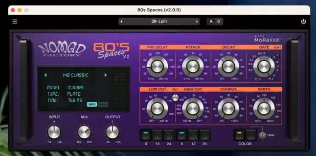[80年代经典氛围空间混响插件]Nomad Factory 80s Spaces 2.5.0 HCiSO [WIN/MacOSX]-KK音频资源网