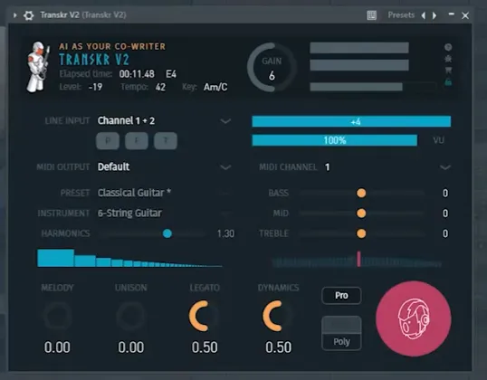 [吉他转MIDI控制器插件]Algoriffix Transkr V2 v2.7.0 [WiN, MacOSX]（33MB+21MB）-KK音频资源网
