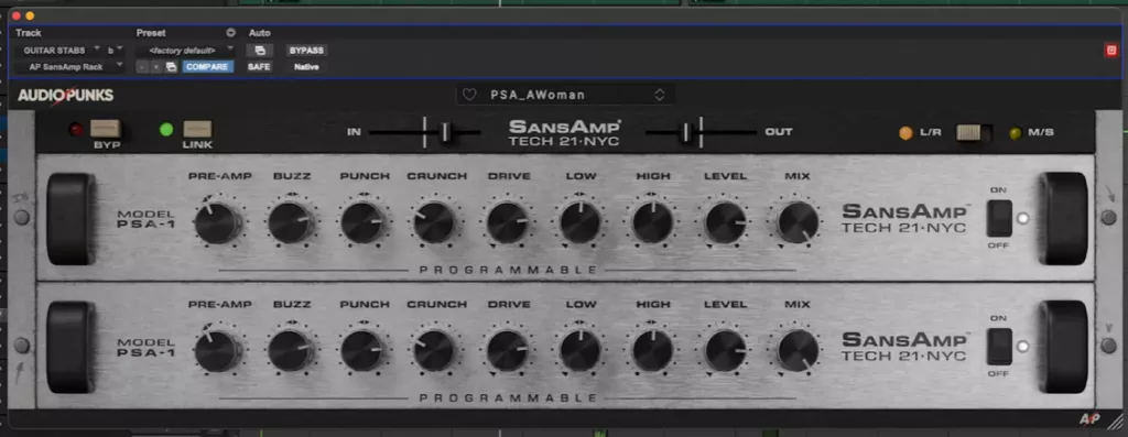 [标志性踏板插件] Audiopunks SansAmp Rack v1.0.0 [WiN]（8.3MB+9.3MB）-KK音频资源网