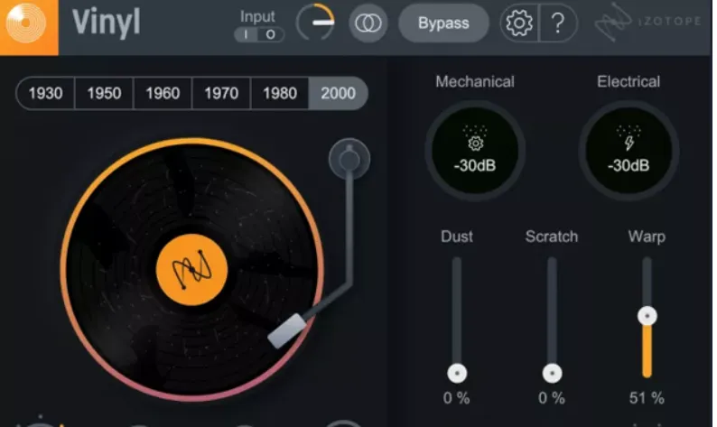 [老唱片模拟声音效果插件] iZotope Vinyl v1.13.0.605-TCD [WiN]（17MB）-KK音频资源网