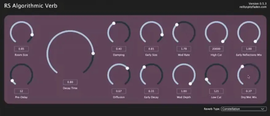 [复古算法混响] Reilly Spitzfaden RS Algorithmic Verb v0.5.5 [WiN, MacOSX, LiNUX]（17MB）-KK音频资源网