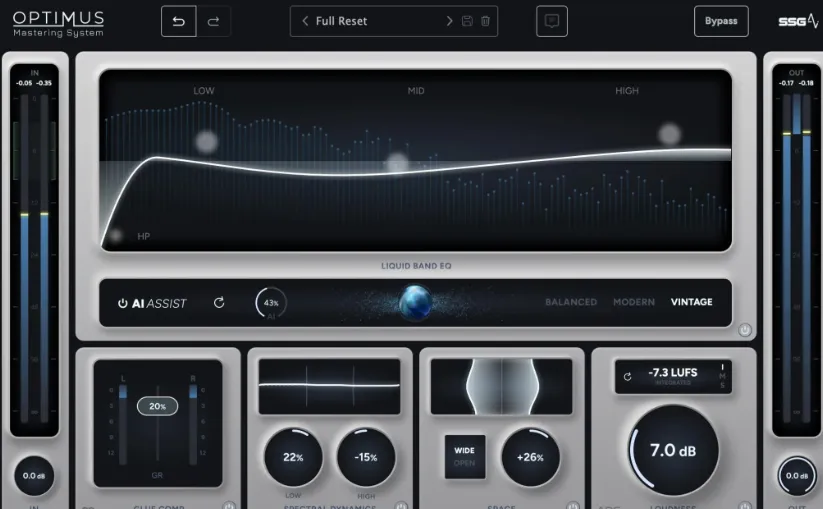 [最先进的AI母带处理系统] SSG Audio Optimus v1.5.143 [WiN, MacOSX]（15.53MB+）-KK音频资源网